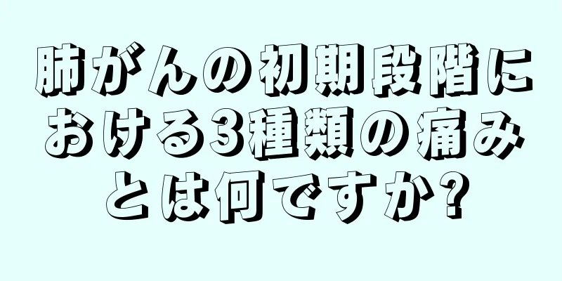 肺がんの初期段階における3種類の痛みとは何ですか?