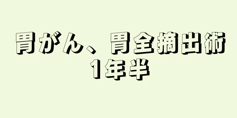 胃がん、胃全摘出術1年半