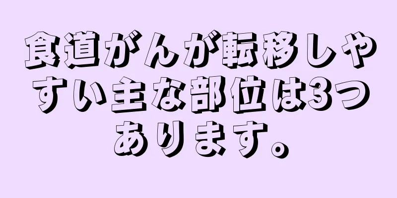 食道がんが転移しやすい主な部位は3つあります。