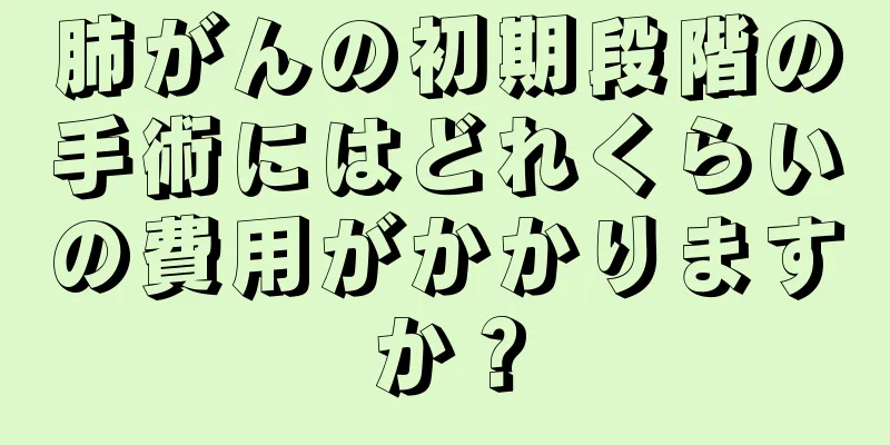 肺がんの初期段階の手術にはどれくらいの費用がかかりますか？