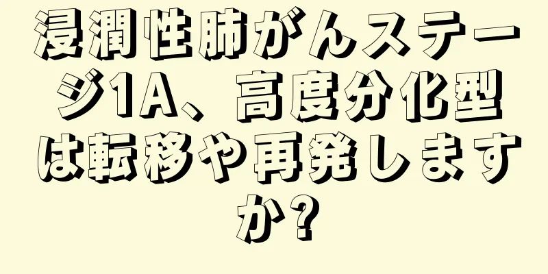 浸潤性肺がんステージ1A、高度分化型は転移や再発しますか?