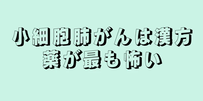 小細胞肺がんは漢方薬が最も怖い