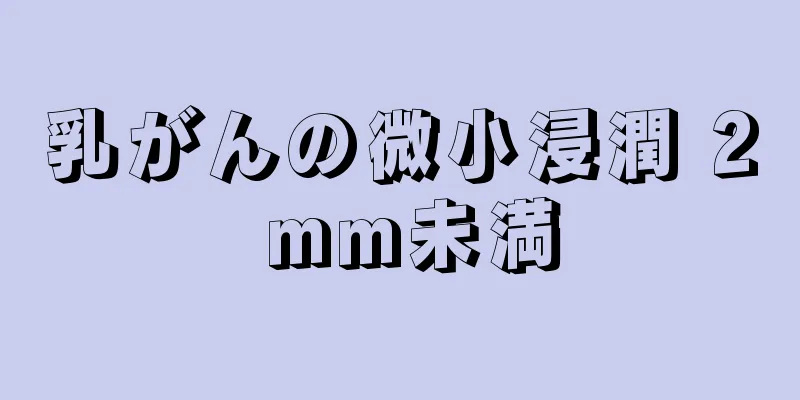乳がんの微小浸潤 2 mm未満