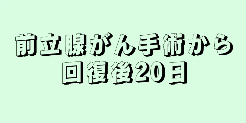 前立腺がん手術から回復後20日