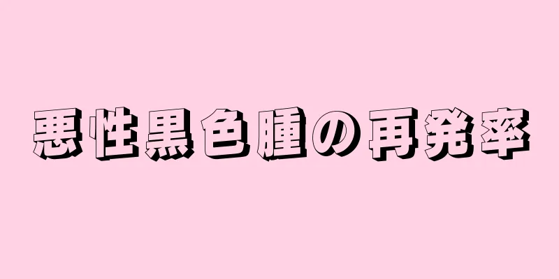 悪性黒色腫の再発率