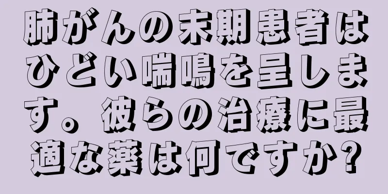 肺がんの末期患者はひどい喘鳴を呈します。彼らの治療に最適な薬は何ですか?