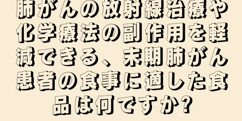 肺がんの放射線治療や化学療法の副作用を軽減できる、末期肺がん患者の食事に適した食品は何ですか?