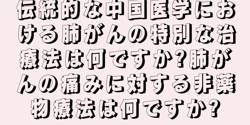 伝統的な中国医学における肺がんの特別な治療法は何ですか?肺がんの痛みに対する非薬物療法は何ですか?