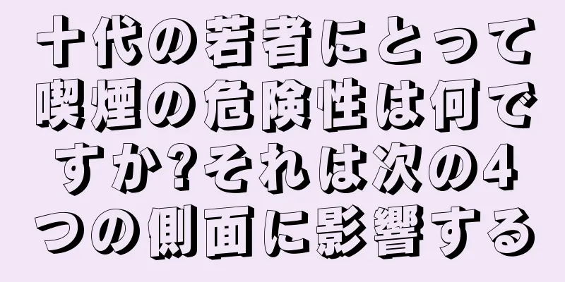 十代の若者にとって喫煙の危険性は何ですか?それは次の4つの側面に影響する