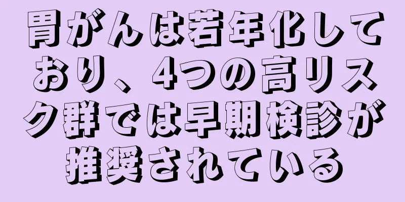 胃がんは若年化しており、4つの高リスク群では早期検診が推奨されている