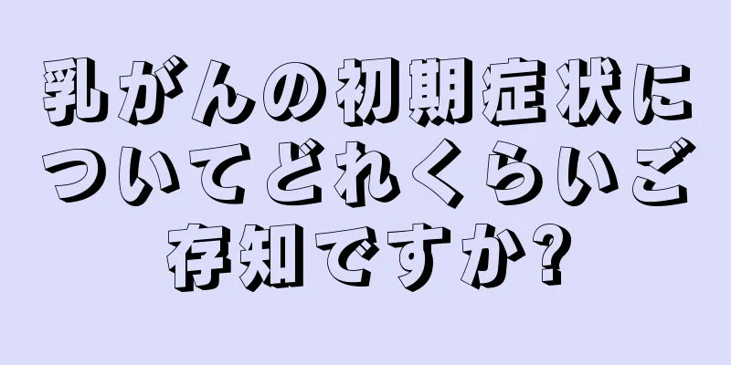 乳がんの初期症状についてどれくらいご存知ですか?
