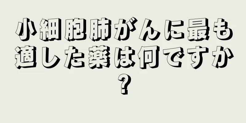 小細胞肺がんに最も適した薬は何ですか?