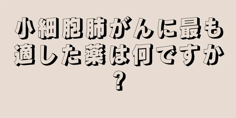 小細胞肺がんに最も適した薬は何ですか?