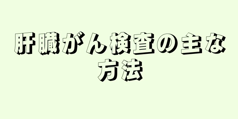 肝臓がん検査の主な方法