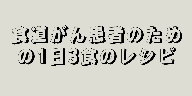 食道がん患者のための1日3食のレシピ