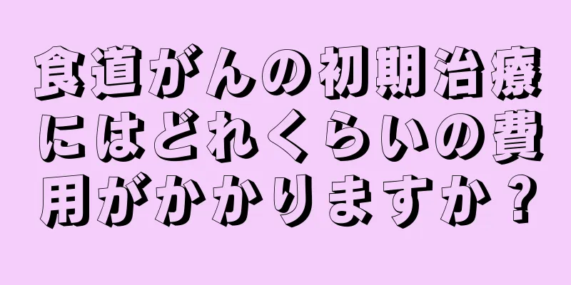 食道がんの初期治療にはどれくらいの費用がかかりますか？