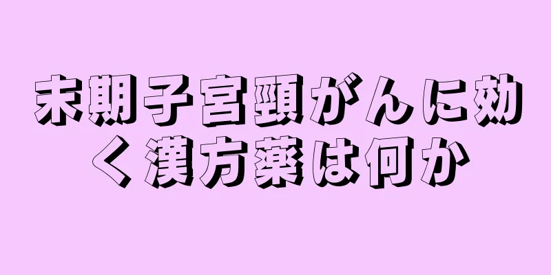 末期子宮頸がんに効く漢方薬は何か