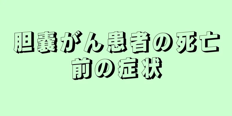胆嚢がん患者の死亡前の症状