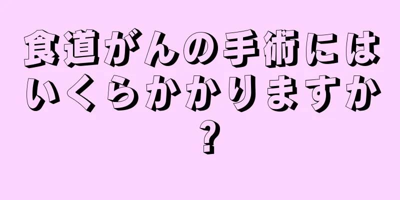 食道がんの手術にはいくらかかりますか？