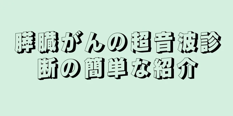 膵臓がんの超音波診断の簡単な紹介