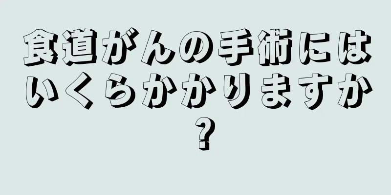 食道がんの手術にはいくらかかりますか？