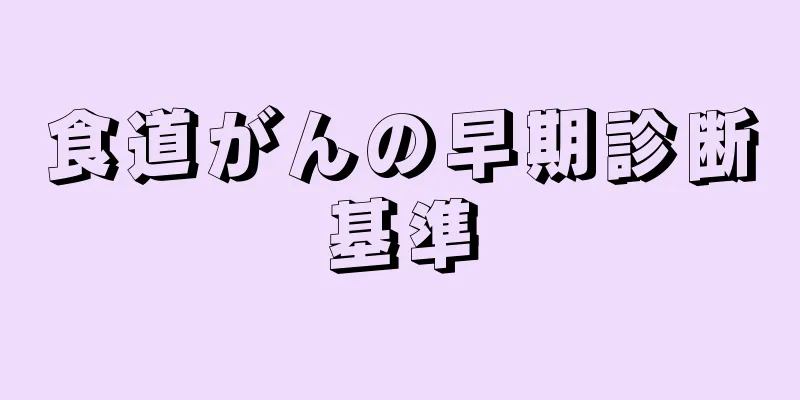 食道がんの早期診断基準