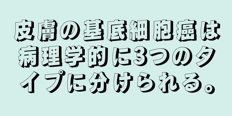 皮膚の基底細胞癌は病理学的に3つのタイプに分けられる。