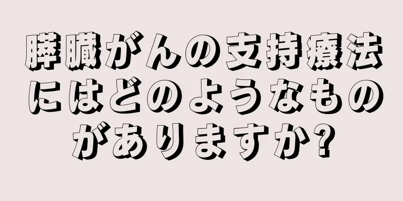 膵臓がんの支持療法にはどのようなものがありますか?