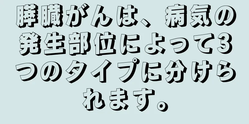 膵臓がんは、病気の発生部位によって3つのタイプに分けられます。