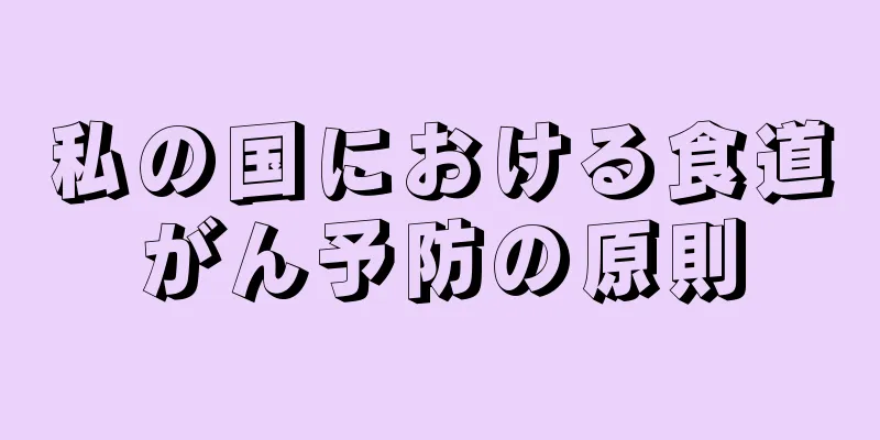 私の国における食道がん予防の原則