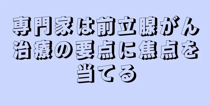専門家は前立腺がん治療の要点に焦点を当てる