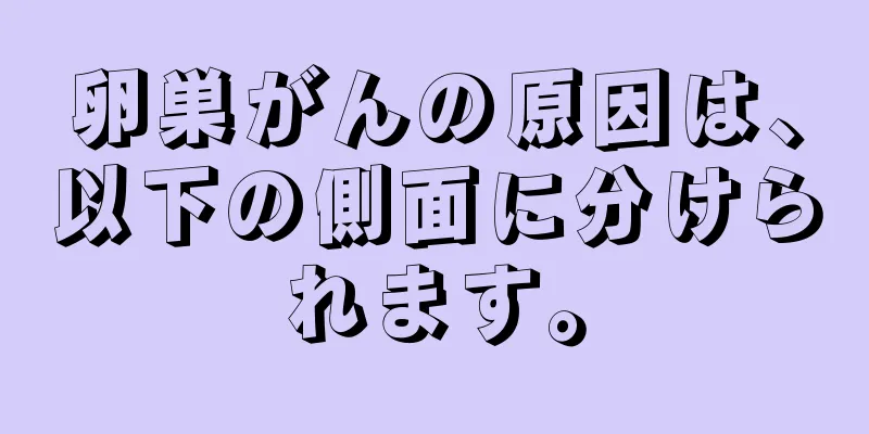 卵巣がんの原因は、以下の側面に分けられます。