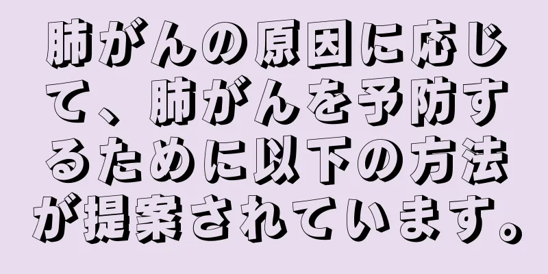 肺がんの原因に応じて、肺がんを予防するために以下の方法が提案されています。