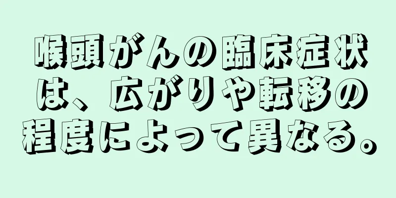 喉頭がんの臨床症状は、広がりや転移の程度によって異なる。